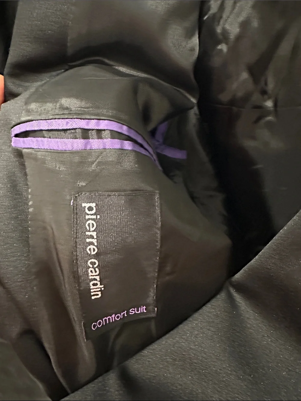 Pierre Cardin Black Satin Shawl Collar Tuxedo Jacket & Trousers